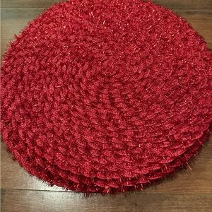 Red Woven Round Placemat Set